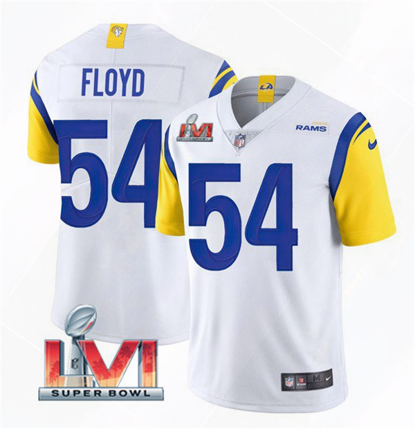Men’s Los Angeles Rams #54 Leonard Floyd 2022 White Super Bowl LVI Vapor Limited Stitched Jersey