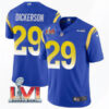 Men’s Los Angeles Rams #29 Eric Dickerson 2022 Royal Super Bowl LVI Vapor Limited Stitched Jersey