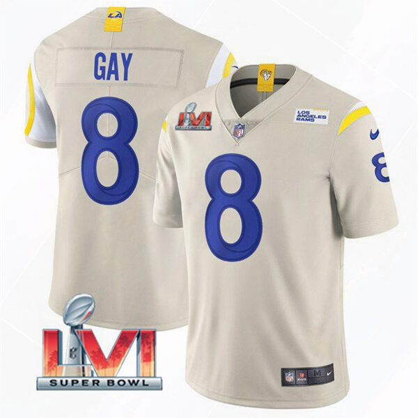 Men’s Los Angeles Rams #8 Matt Gay 2022 Bone Super Bowl LVI Vapor Limited Stitched Jersey