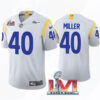 Men’s Los Angeles Rams #40 Von Miller 2022 White Super Bowl LVI Vapor Limited Stitched Jersey