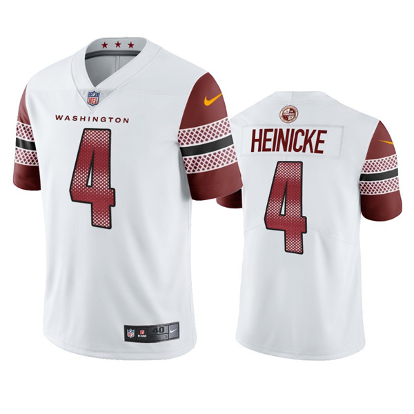 Men’s Washington Commanders #4 Taylor Heinicke White Vapor Untouchable Stitched Football Jersey
