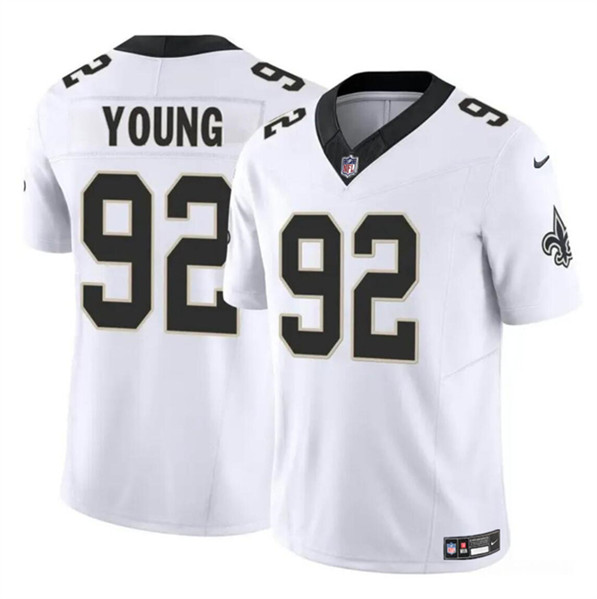 Men’s New Orleans Saints #92 Chase Young White 2023 F.U.S.E Vapor Limited Football Stitched Jersey