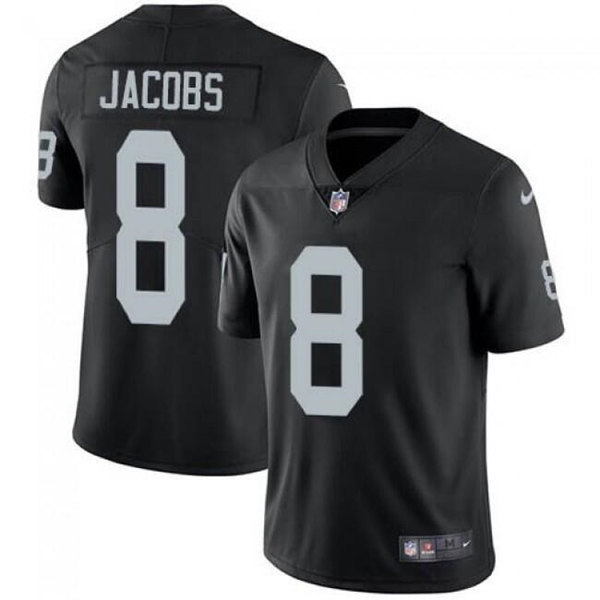 Men’s Las Vegas Raiders #8 Josh Jacobs Black Vapor Limited Stitched Jersey