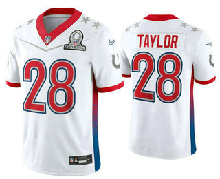 Men’s Indianapolis Colts #28 Jonathan Taylor White 2022 Pro Bowl Vapor Untouchable Stitched Limited Jersey