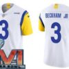 Men’s Los Angeles Rams #3 Odell Beckham Jr Limited White Alternate 2022 Super Bowl LVI Bound Vapor Jersey