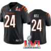 Men’s Cincinnati Bengals #24 Vonn Bell 2022 Black Super Bowl LVI Vapor Limited Stitched Jersey