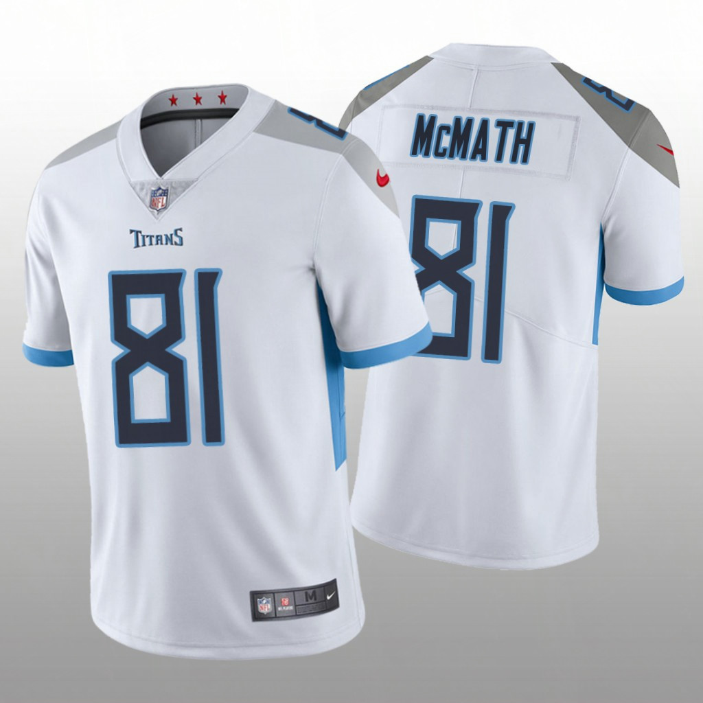 Men’s Tennessee Titans #81 Racey McMath White Vapor Limited Nike Jersey