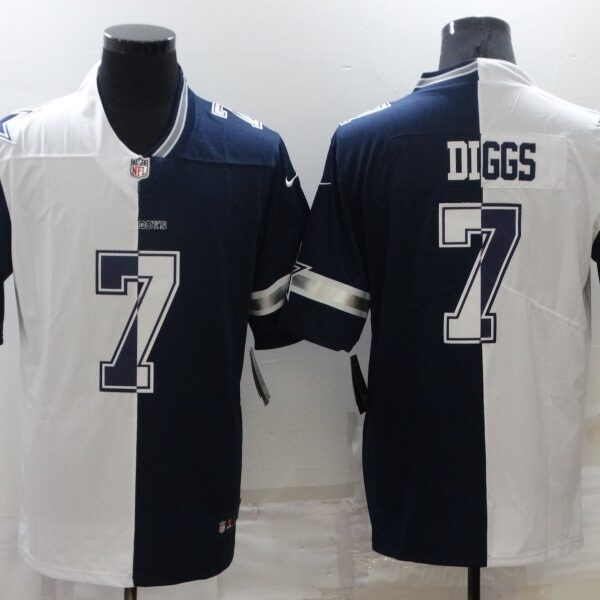 Men’s Dallas Cowboys #7 Trevon Diggs White Blue Two Tone 2021 Vapor Untouchable Stitched NFL Nike Limited Jersey