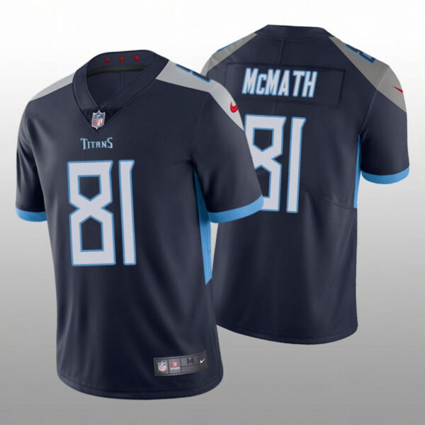 Men’s Tennessee Titans #81 Racey McMath Navy Vapor Limited Nike Jersey