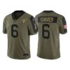Men’s Arizona Cardinals #6 James Conner 2021 Salute To Service Olive Limited Jersey