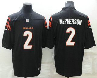 Men’s Cincinnati Bengals #2 Evan McPherson NEW Black 2021 Vapor Untouchable Stitched NFL Nike Limited Jersey