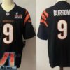 Men’s Cincinnati Bengals #9 Joe Burrow Limited Black 2022 Super Bowl LVI Bound Vapor Jersey