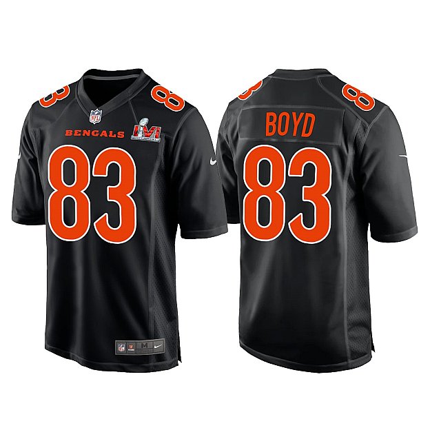 Men’s Cincinnati Bengals #83 Tyler Boyd 2022 Black Super Bowl LVI Game Stitched Jersey