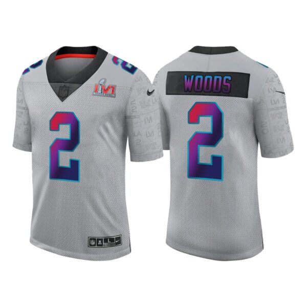 Men’s Los Angeles Rams #2 Robert Woods 2022 Grey Super Bowl LVI Limited Stitched Jersey