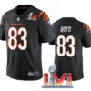 Men’s Cincinnati Bengals #83 Tyler Boyd 2022 Black Super Bowl LVI Vapor Limited Stitched Jersey