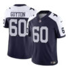 Men’s Dallas Cowboys #60 Tyler Guyton Navy White 2024 Draft F.U.S.E Thanksgiving Vapor Untouchable Limited Football Stitched Jersey