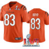Men’s Cincinnati Bengals #83 Tyler Boyd 2022 Orange Super Bowl LVI Vapor Limited Stitched Jersey