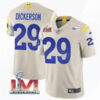 Men’s Los Angeles Rams #29 Eric Dickerson 2022 Bone Super Bowl LVI Vapor Limited Stitched Jersey