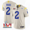 Men’s Los Angeles Rams #2 Robert Woods 2022 Bone Super Bowl LVI Vapor Limited Stitched Jersey