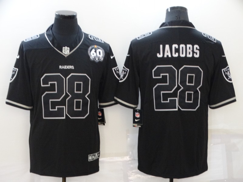 Men’s Las Vegas Raiders #28 Josh Jacobs Black Shadow 2021 Vapor Untouchable Stitched Nike Limited Jersey