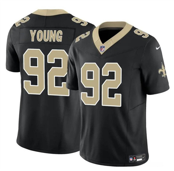 Men’s New Orleans Saints #92 Chase Young Black 2023 F.U.S.E. Vapor Limited Football Stitched Jersey