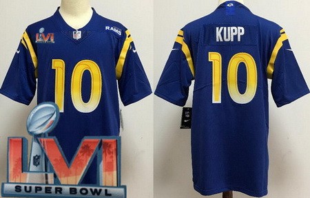 Men’s Los Angeles Rams #10 Cooper Kupp Limited Royal 2022 Super Bowl LVI Bound Vapor Jersey