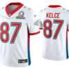Men’s Kansas City Chiefs #87 Travis Kelce White 2022 Pro Bowl Vapor Untouchable Stitched Limited Jersey
