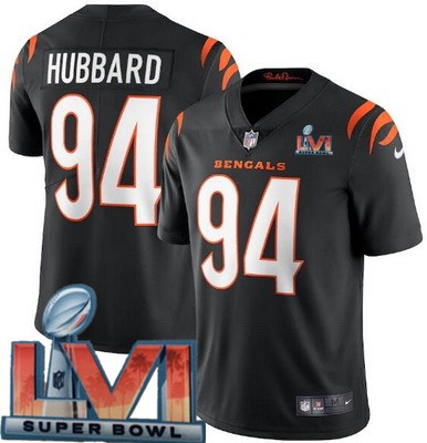 Men’s Cincinnati Bengals #94 Sam Hubbard Limited Black 2022 Super Bowl LVI Bound Vapor Jersey