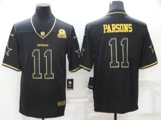 Men’s Dallas Cowboys #11 Micah Parsons Black Golden Edition Limited Stitched Jersey