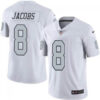 Men’s Las Vegas Raiders #8 Josh Jacobs White Color Rush Limited Stitched Jersey