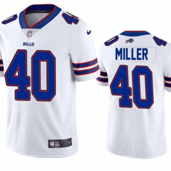 Men’s Buffalo Bills #40 Von Miller White Vapor Untouchable Limited Stitched Jersey