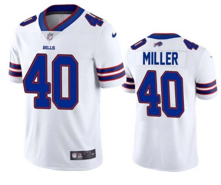 Men’s Buffalo Bills #40 Von Miller White Vapor Untouchable Limited Stitched Jersey