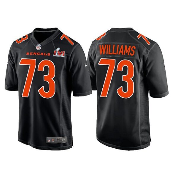 Men’s Cincinnati Bengals #73 Jonah Williams 2022 Black Super Bowl LVI Game Stitched Jersey