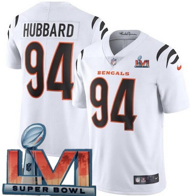 Men’s Cincinnati Bengals #94 Sam Hubbard Limited White 2022 Super Bowl LVI Bound Vapor Jersey