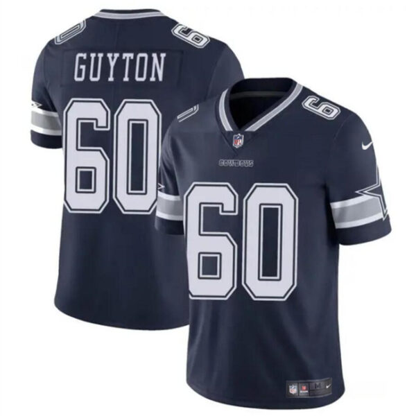 Men’s Dallas Cowboys #60 Tyler Guyton Navy 2024 Draft Vapor Untouchable Limited Football Stitched Jersey