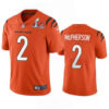Men’s Cincinnati Bengals #2 Evan McPherson 2022 Orange Super Bowl LVI Vapor Limited Stitched Jersey