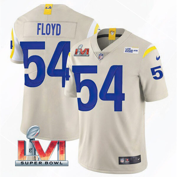Men’s Los Angeles Rams #54 Leonard Floyd 2022 Bone Super Bowl LVI Vapor Limited Stitched Jersey