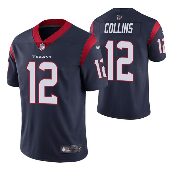 Men’s Houston Texans #12 Nico Collins Navy Vapor Untouchable Limited Stitched Jersey