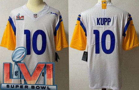 Men’s Los Angeles Rams #10 Cooper Kupp Limited White Alternate 2022 Super Bowl LVI Bound Vapor Jersey