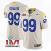 Men’s Los Angeles Rams #99 Aaron Donald 2022 Bone Super Bowl LVI Vapor Limited Stitched Jersey