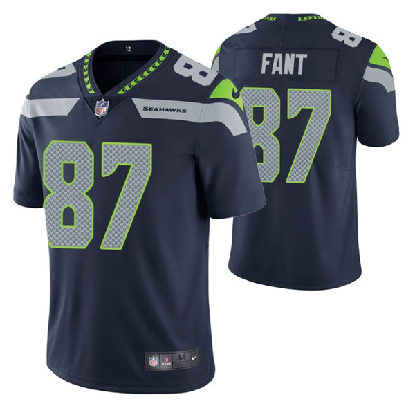 Men’s Seattle Seahawks #87 Noah Fant Navy Vapor Untouchable Limited Stitched Jersey