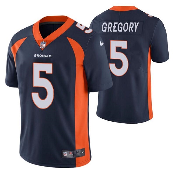 Men’s Denver Broncos #5 Randy Gregory Navy Vapor Untouchable Limited Stitched Jersey