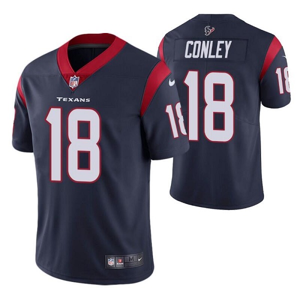 Men’s Houston Texans #18 Chris Conley Navy Vapor Untouchable Limited Stitched Jersey