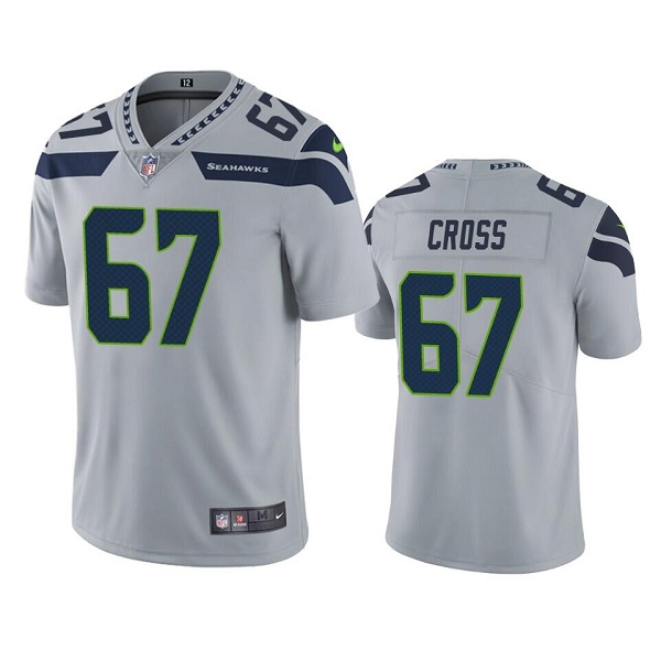 Men’s Seattle Seahawks #67 Charles Cross Gray Vapor Untouchable Limited Stitched Jersey