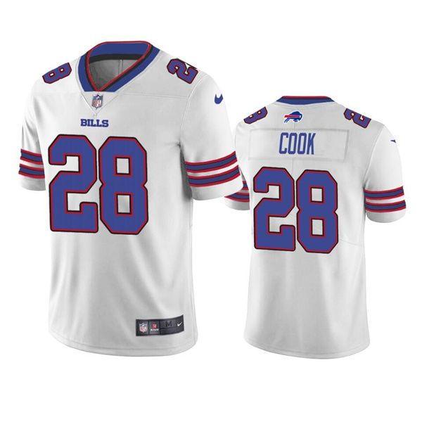 Men’s Buffalo Bills #28 James Cook White Vapor Untouchable Limited Stitched Jersey