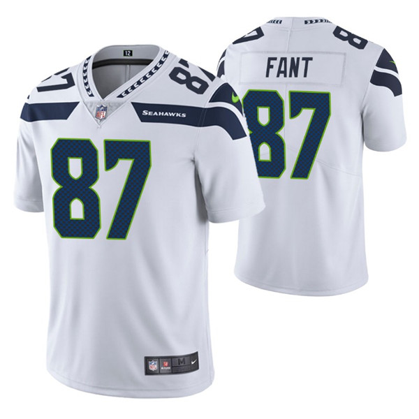 Men’s Seattle Seahawks #87 Noah Fant White Vapor Untouchable Limited Stitched Jersey