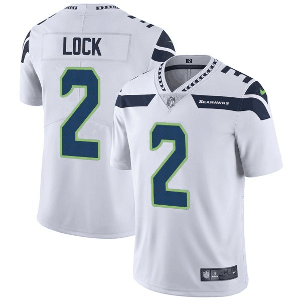 Men’s Seattle Seahawks #2 Drew Lock White Vapor Untouchable Limited Stitched Jersey