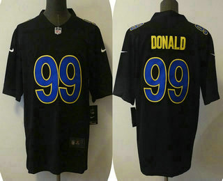 Men’s Los Angeles Rams #99 Aaron Donald Black 2021 Vapor Untouchable Limited Stitched Jersey