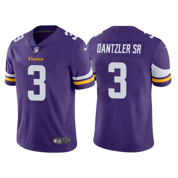 Men’s Minnesota Vikings #3 Cameron Dantzler Purple Vapor Untouchable Stitched Jersey