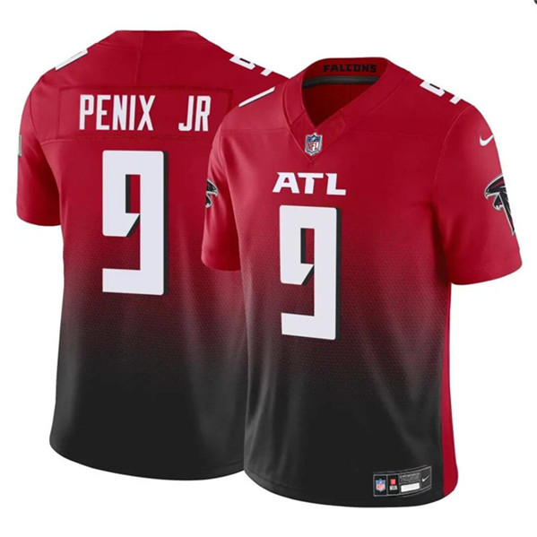 Men’s Atlanta Falcons #9 Michael Penix Jr Red Black 2024 Draft F.U.S.E. Vapor Untouchable Limited Football Stitched Jersey